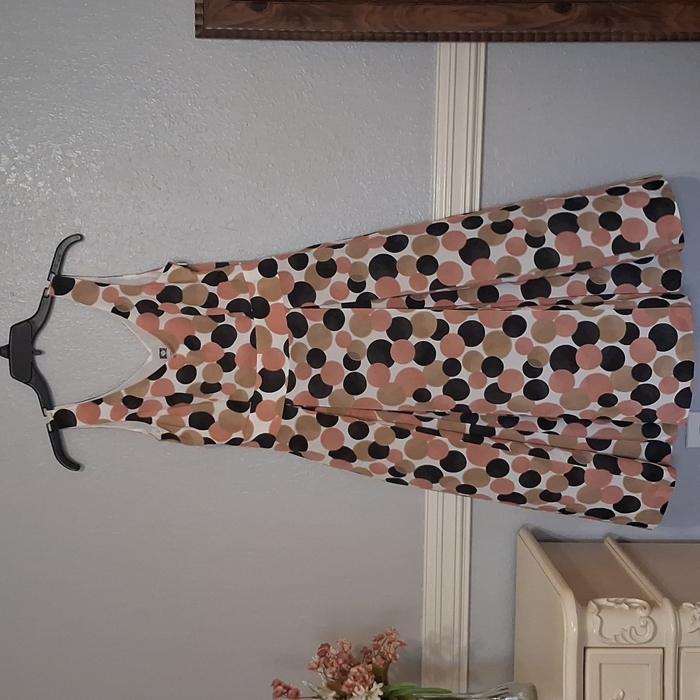 Anne Klein Multicolor Polka Dot Midi Dress